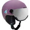 Casque visière AZR Orion Visor Cramberry Mat Gris Miroir + Yellow Visor