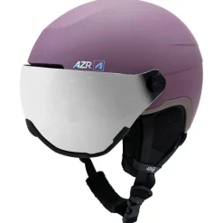 Casque visière AZR Orion Visor Cramberry Mat Gris Miroir + Yellow Visor