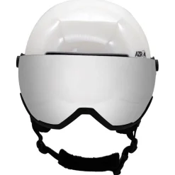 Casque visière AZR Orion Visor Blanc Nacré Noir Verni Gris Miroir + Yellow Visor