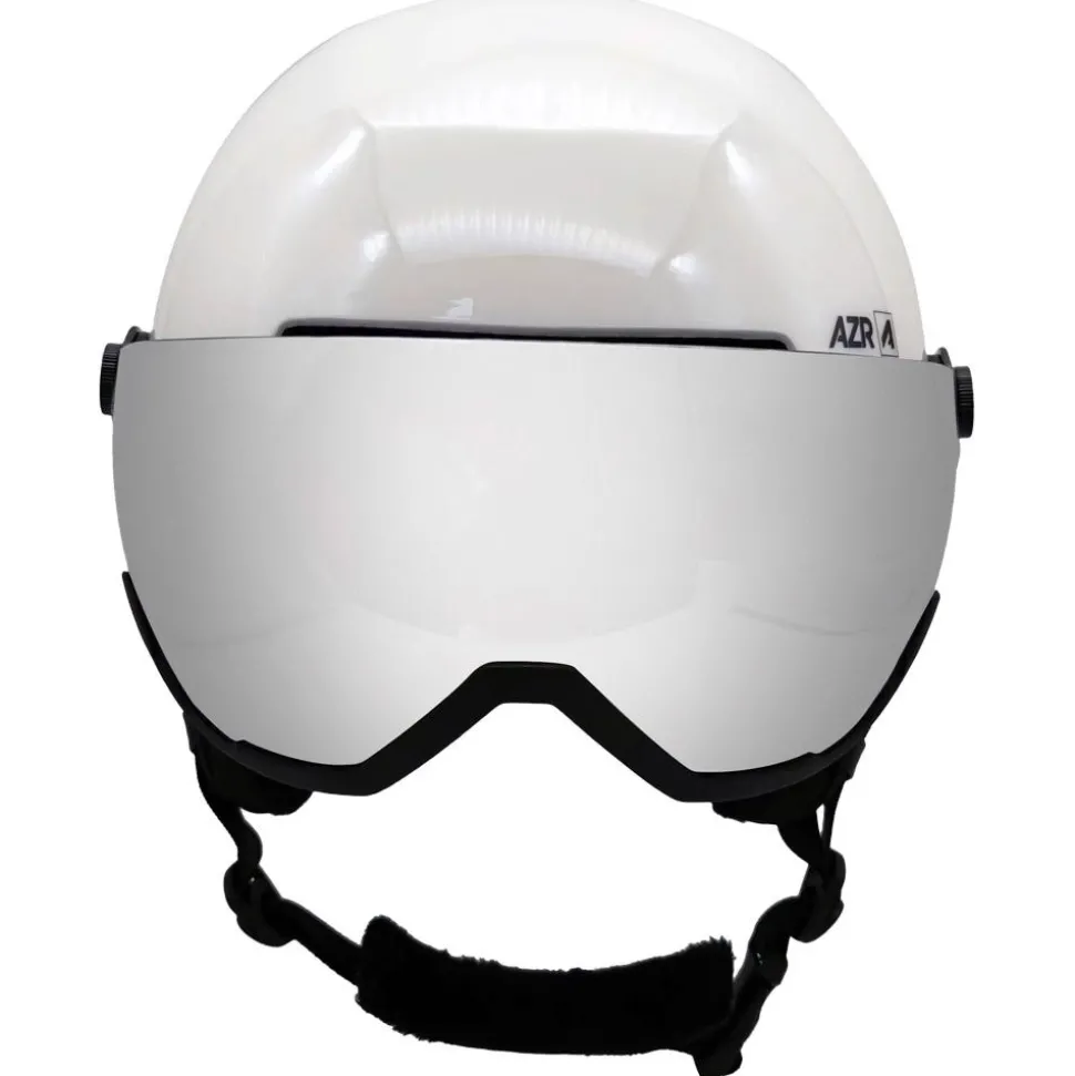 Casque visière AZR Orion Visor Blanc Nacré Noir Verni Gris Miroir + Yellow Visor