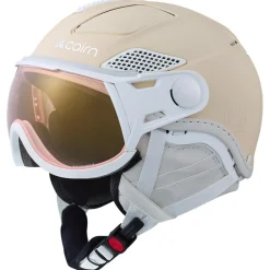 Casque visière Cairn Helios Leather Evolight Nxt Mat Cream