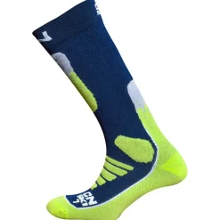 Chaussettes Curlynak Ski Explore Gris Vert Fluo