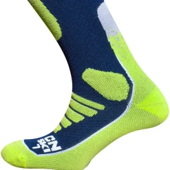 Chaussettes Curlynak Ski Explore Gris Vert Fluo