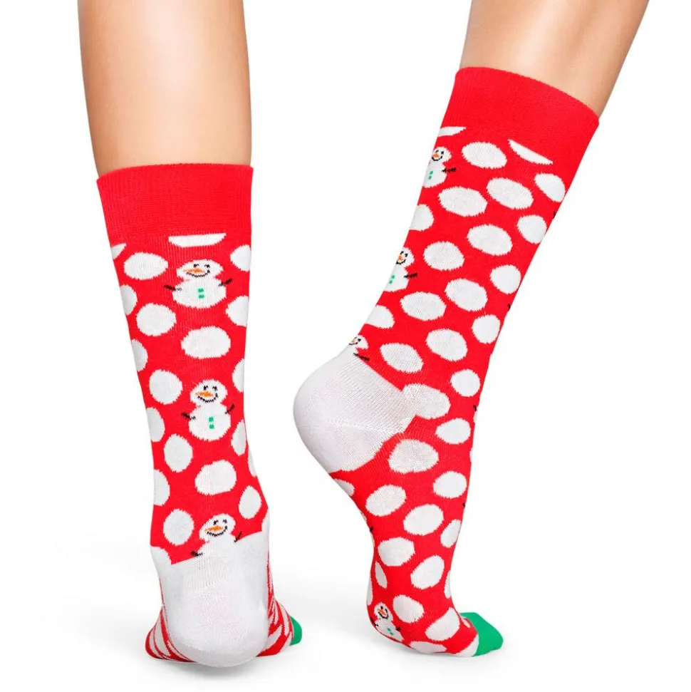 Chaussettes Happy Socks Big Dot Snowman Rouge