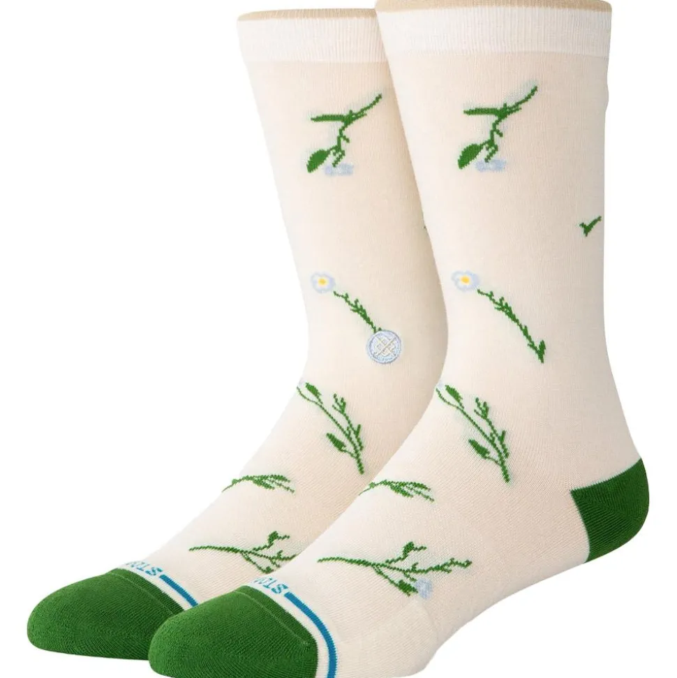 Chaussettes Stance Florals Socks Wildflower Crew Ivory
