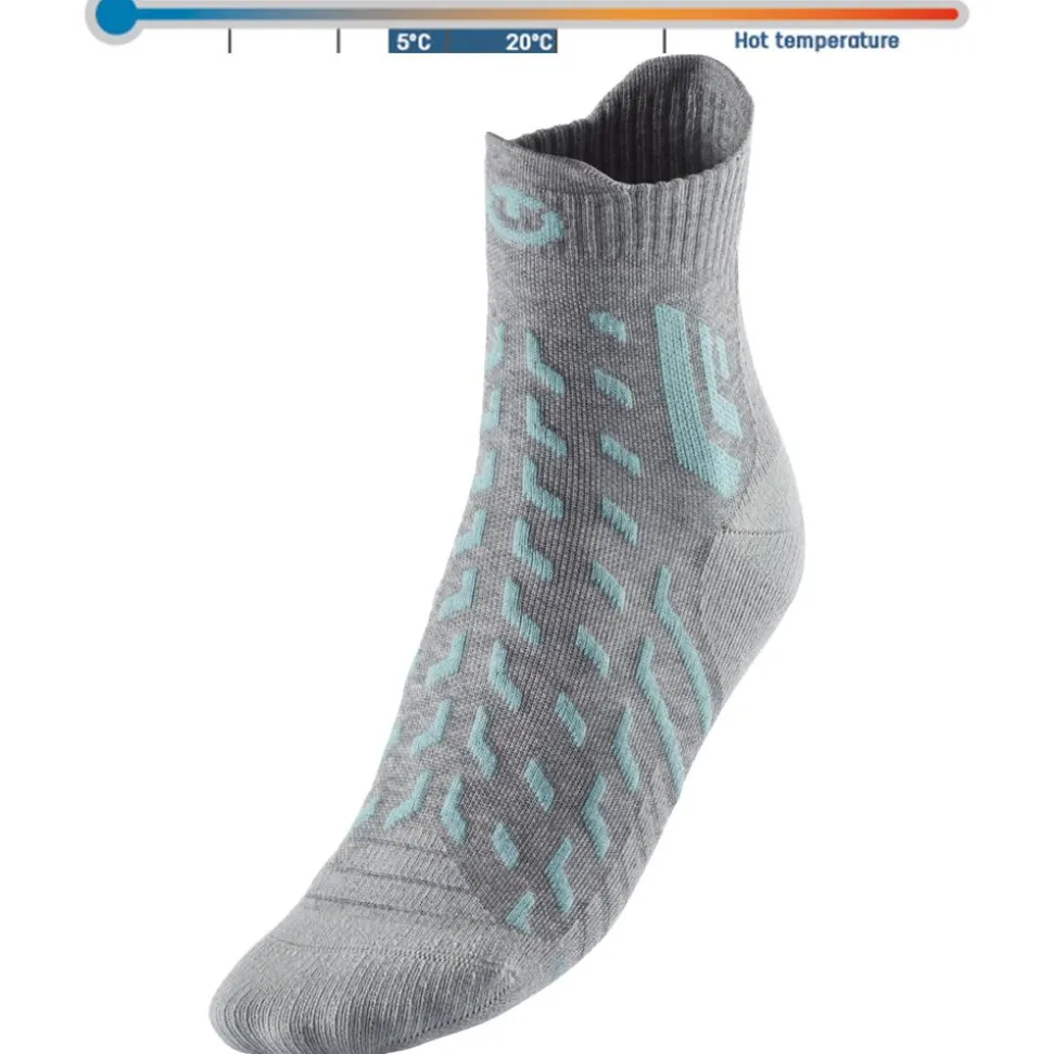 Chaussettes Therm-Ic Trekking Cool Light Ankle Lady Gris Clair Turquoise