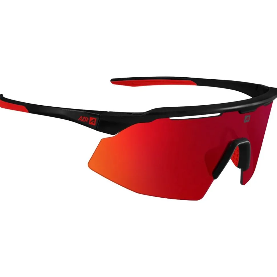 Lunettes de soleil AZR Coffret Iseran Noire Mate Rouge Multicouche Rouge + Incolore