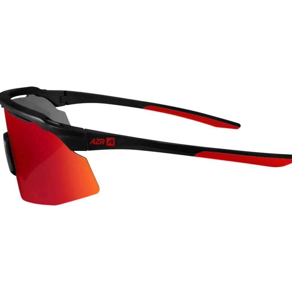 Lunettes de soleil AZR Coffret Iseran Noire Mate Rouge Multicouche Rouge + Incolore