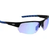 Lunettes de soleil AZR Izoard Noire Mate Bleue Photochromique Irisé Bleu