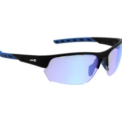 Lunettes de soleil AZR Izoard Noire Mate Bleue Photochromique Irisé Bleu