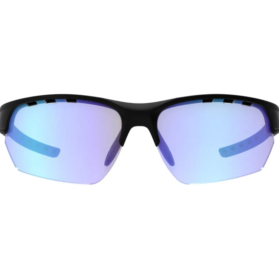 Lunettes de soleil AZR Izoard Noire Mate Bleue Photochromique Irisé Bleu