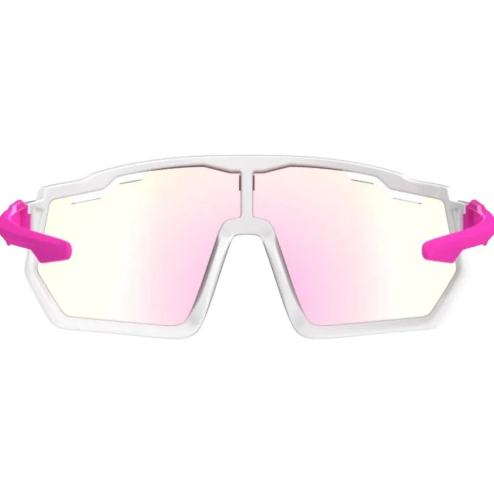 Lunettes de soleil AZR Pro Race Jr Rx Blanche Rose Vernie Photochromique Irisé Rose