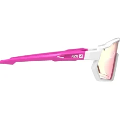 Lunettes de soleil AZR Pro Race Jr Rx Blanche Rose Vernie Photochromique Irisé Rose