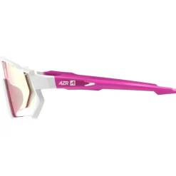 Lunettes de soleil AZR Pro Race Jr Rx Blanche Rose Vernie Photochromique Irisé Rose
