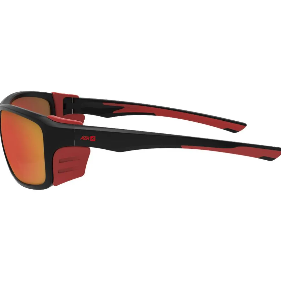 Lunettes de soleil AZR Voyager Noire Mate Rouge Multicouche Rouge