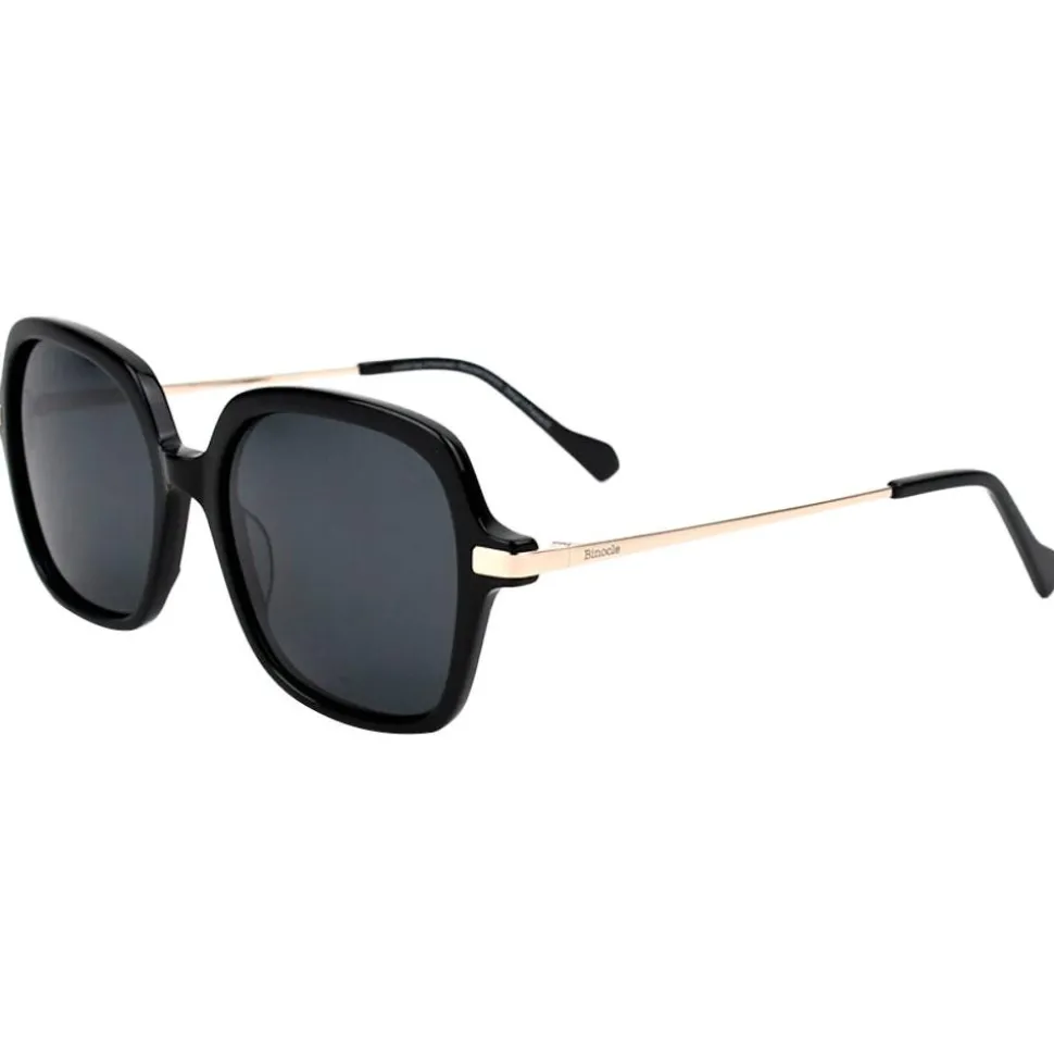 Lunettes de soleil Binocle Eyewear Marbella Shiny Gold Black Gradient Grey Polarized