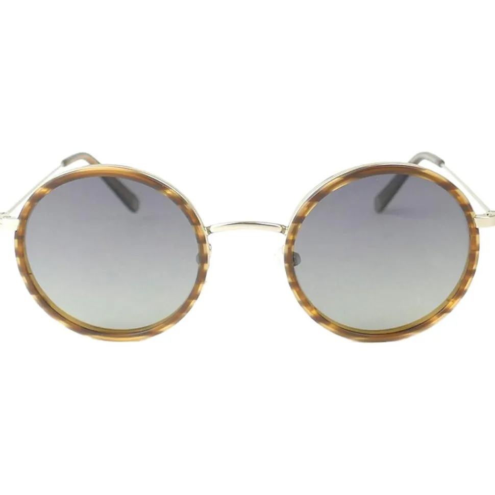 Lunettes de soleil Binocle Eyewear Amsterdam Silver Ecaille Bois Gradient Grey Polarized
