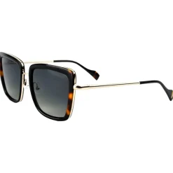 Lunettes de soleil Binocle Eyewear Carla Shiny Gold Black Gradient Grey Polarized