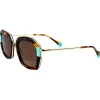 Lunettes de soleil Binocle Eyewear Rosalia Shiny Gold Pastel Blue Tortoise Gradient Brown Polarized