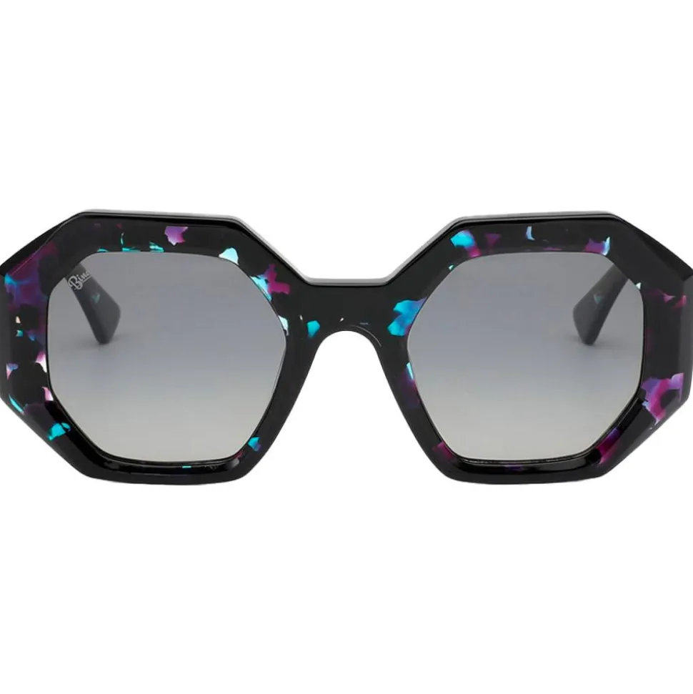 Lunettes de soleil Binocle Eyewear Claudia Shiny Purple Turquoise Gradient Grey Polarized