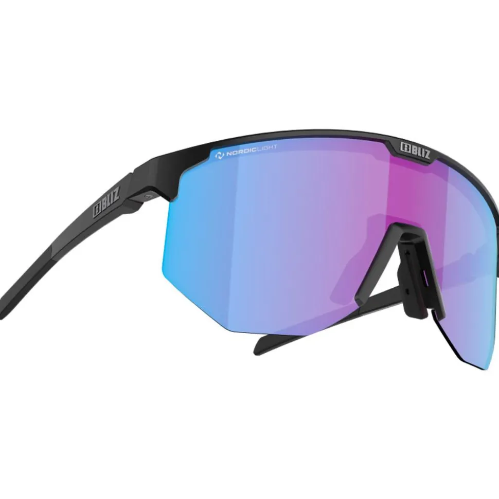 Lunettes de soleil Bliz Hero Matte Black Nano Optics Nordic Light Begonia Violet Blue Mirror