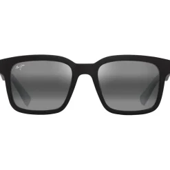 Lunettes de soleil Maui Jim Opiopio Asian Fit Noir Mat Dégradé Blanc Gris Neutre MauiPure