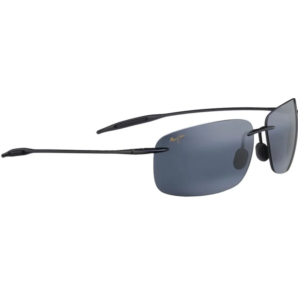 Lunettes de soleil Maui Jim Breakwall Noir Brillant Gris Neutre Polycarbonate Bidegrade