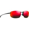 Lunettes de soleil Maui Jim Hookipa Asian Fit Noir Mat Hawaii Lava MauiPure