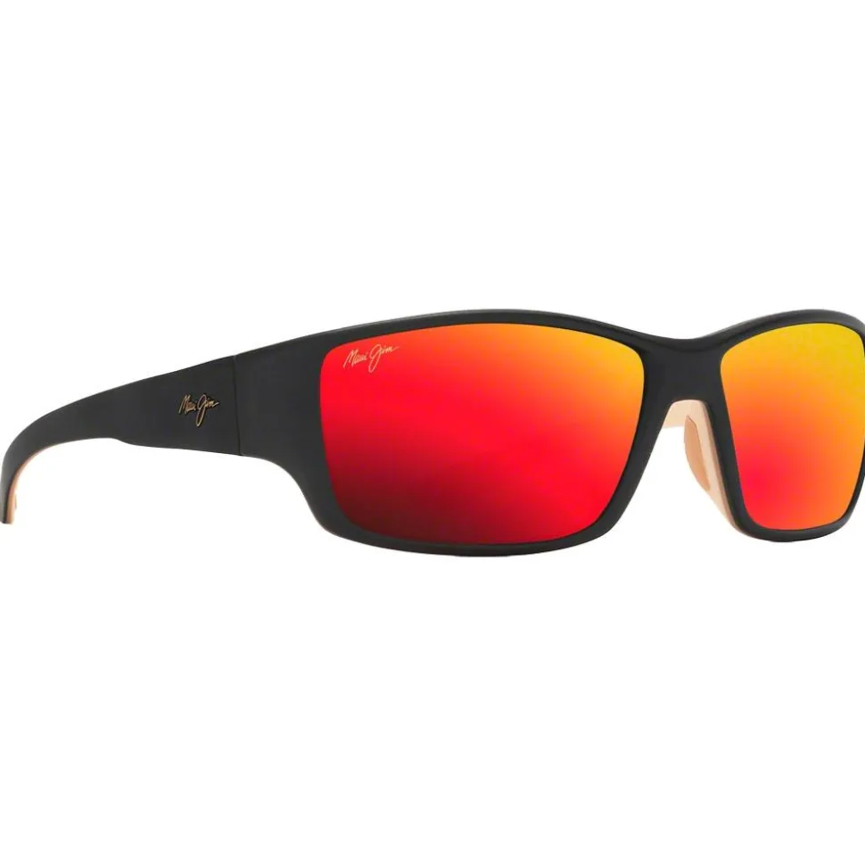 Lunettes de soleil Maui Jim Local Kine Matte Dark Transparent Brown with Tan and Cream Hawaii Lava