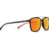 Lunettes de soleil Red Bull Spect Redps Square Soft Touch Black Brown Red Mirror Polarized