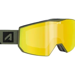 Masque de Ski AZR Evolution Otg Kaki Mate Full Jaune Multicouche