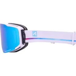 Masque de Ski AZR Meteor Otg Blanche Mate Full Bleu Glacier Multicouche + Jaune
