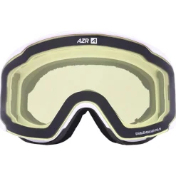 Masque de Ski AZR Meteor Otg Blanche Mate Full Bleu Glacier Multicouche + Jaune