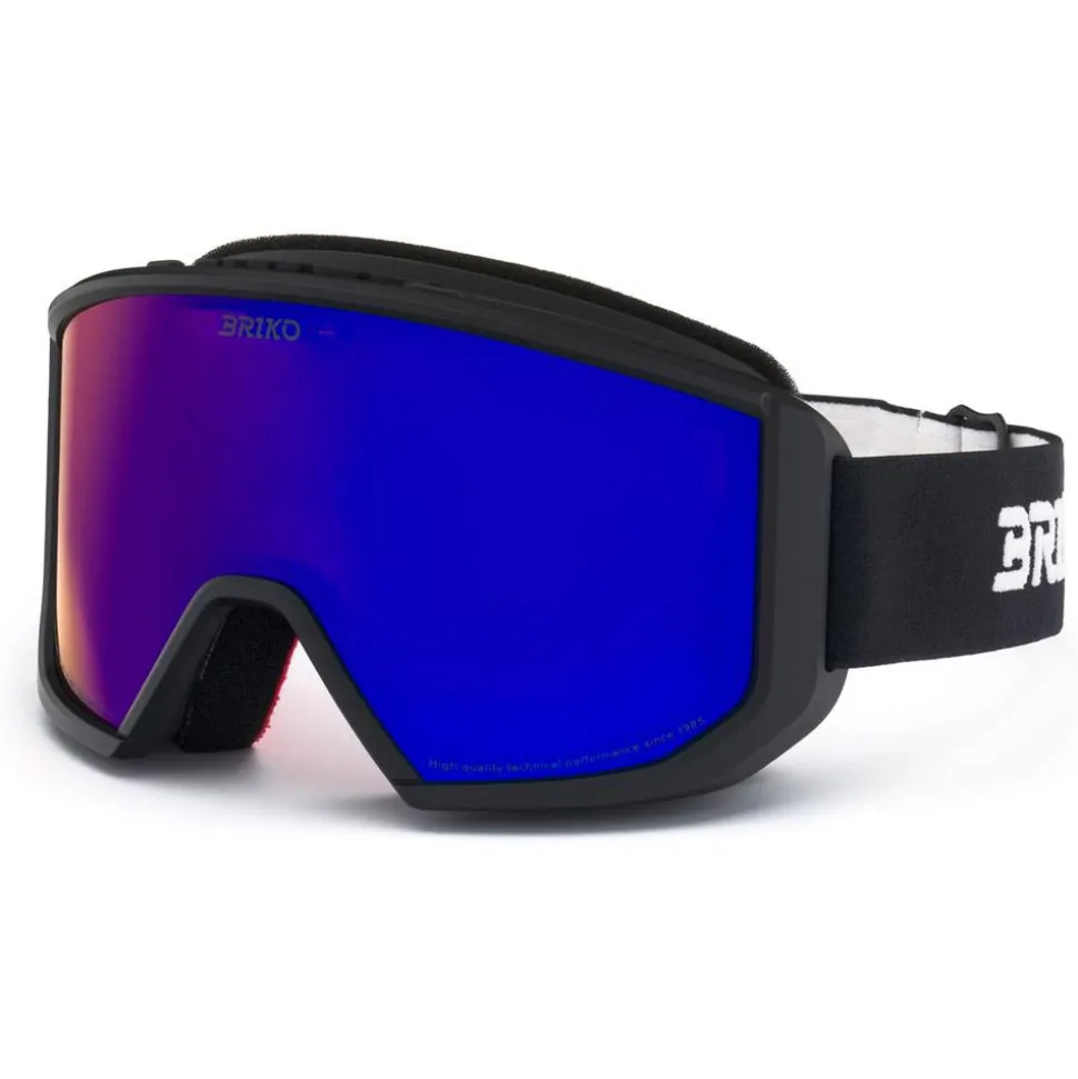 Masque de Ski Briko Vulcano Mask Sharp Lite Black Orange Base Blue Mirror