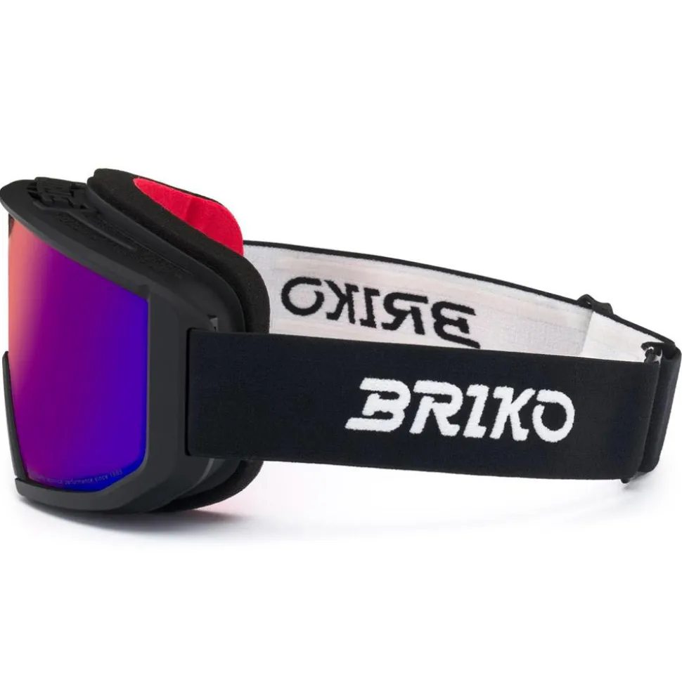Masque de Ski Briko Vulcano Mask Sharp Lite Black Orange Base Blue Mirror