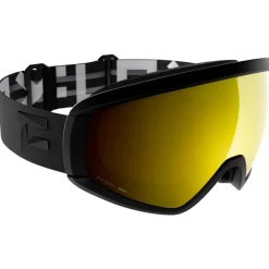 Masque de Ski Flaxta Continuous Black Gold Mirror Lens