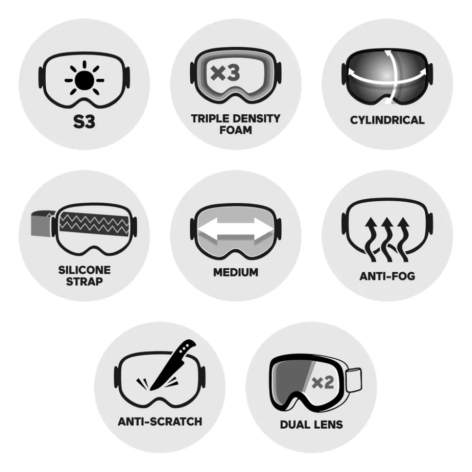 Masque de Ski Red Bull Spect Park Black Yellow Snow Grey With Yellow Mirror