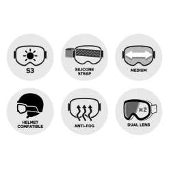 Masque de Ski Scott Faze II Mineral Black White Solar Black Chrome