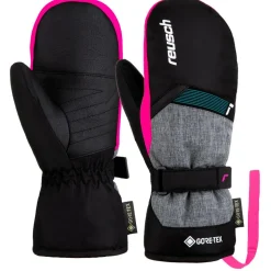 Moufles Reusch Flash Gore-Tex Junior Mitten Black Melange Pink Glo